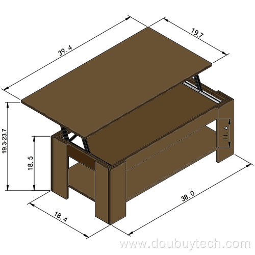 Wood Adjustable Lift Top Coffee Table